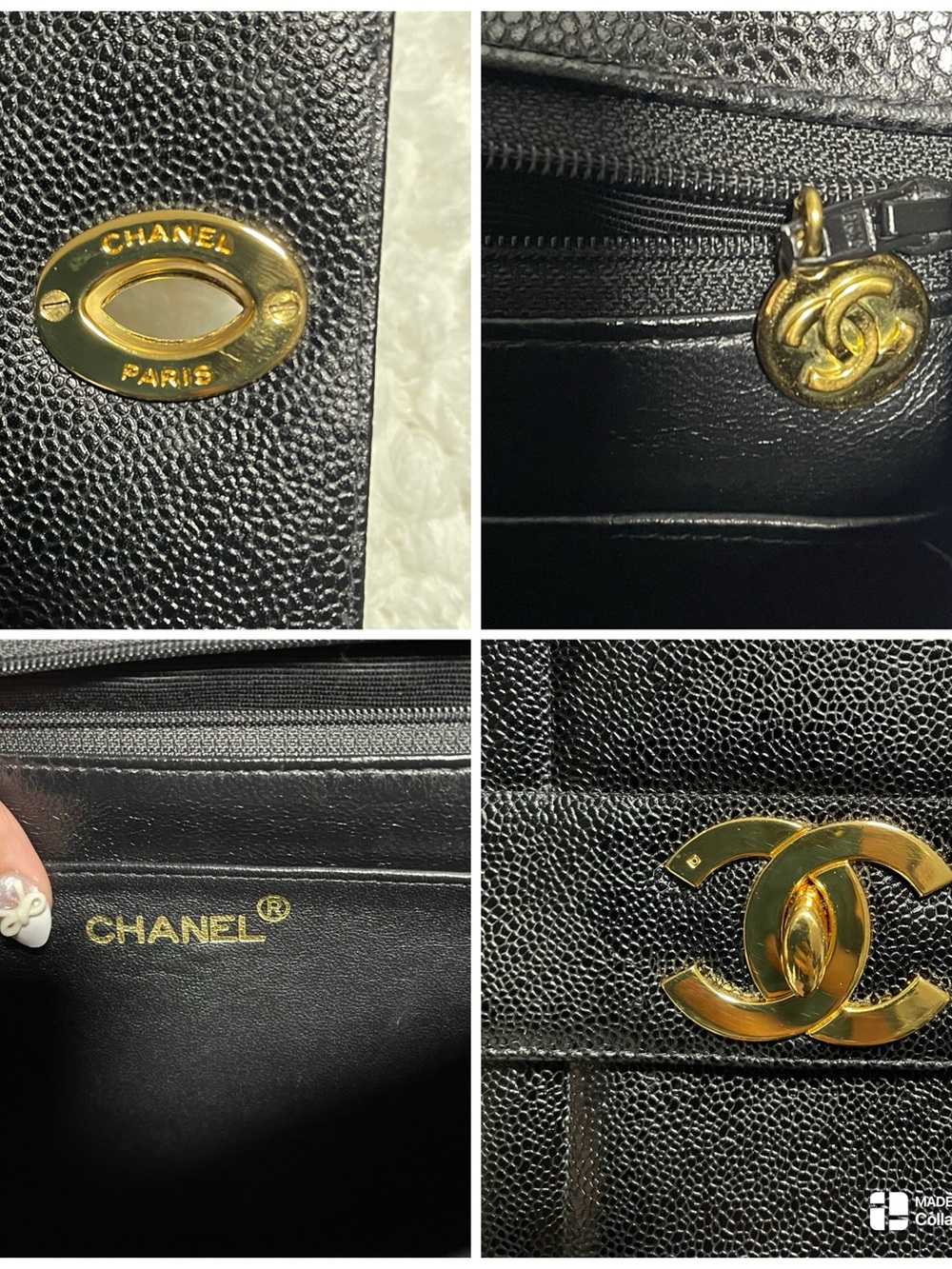 Authentic CHANEL Vintage Mademoiselle Kelly Black Caviar Bag - Picture 14 of 16